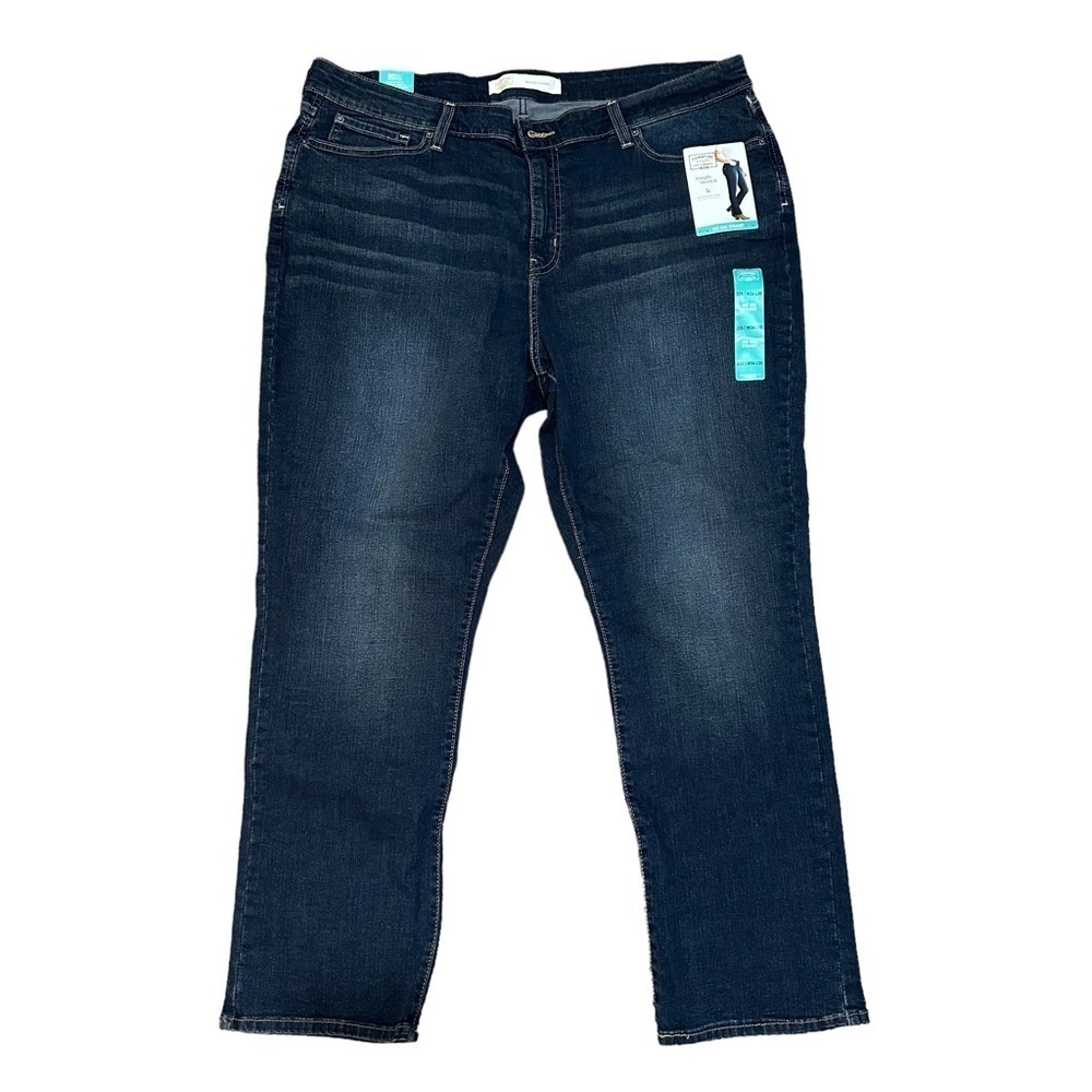 New LEVI’S Signature Gold Mid Rise Straight Jeans Simply Stretch Sz 22 S 36x30